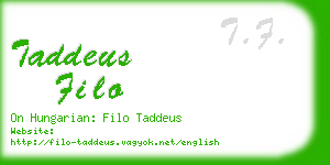 taddeus filo business card